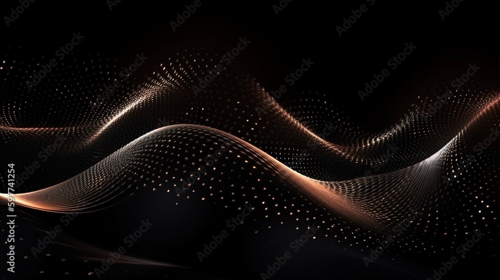A Black Wavy Bokeh Shiny Abstract Background. Generative AI A Black Wavy Bokeh Shiny Abstract Background. Generative AI