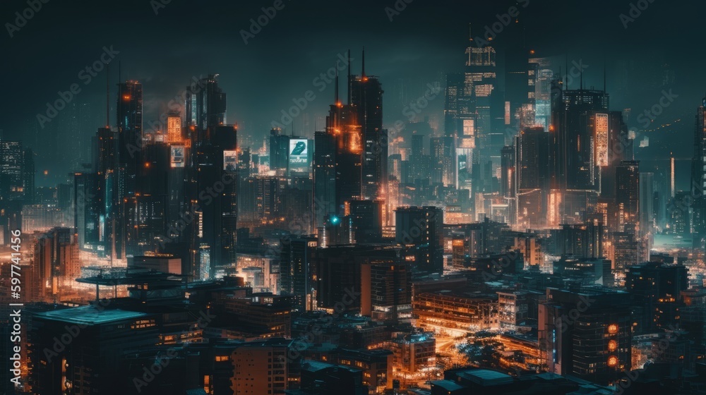 Obraz premium Futuristic City Generative AI
