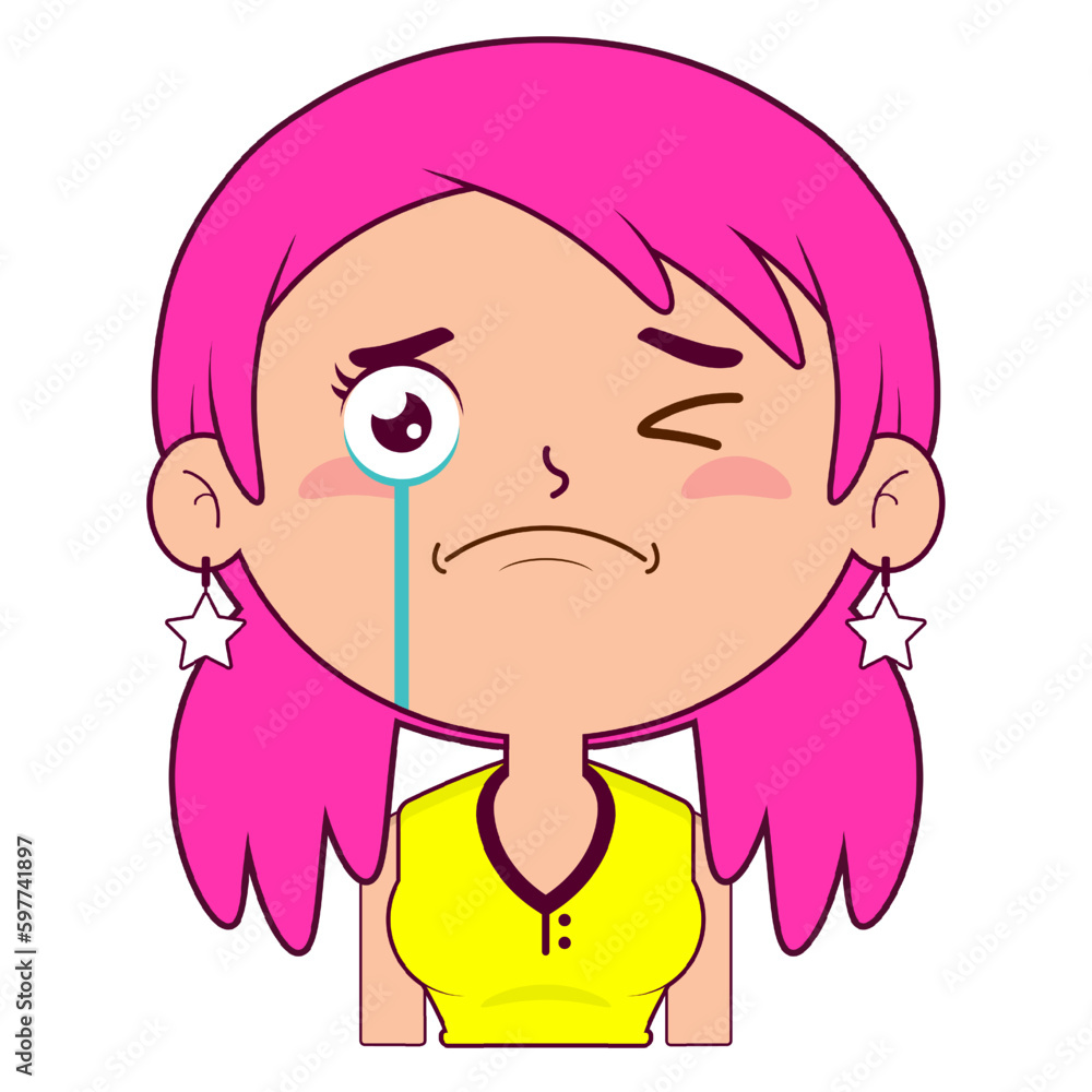 girl crying and scared face cartoon cute girl crying and scared face cartoon cute