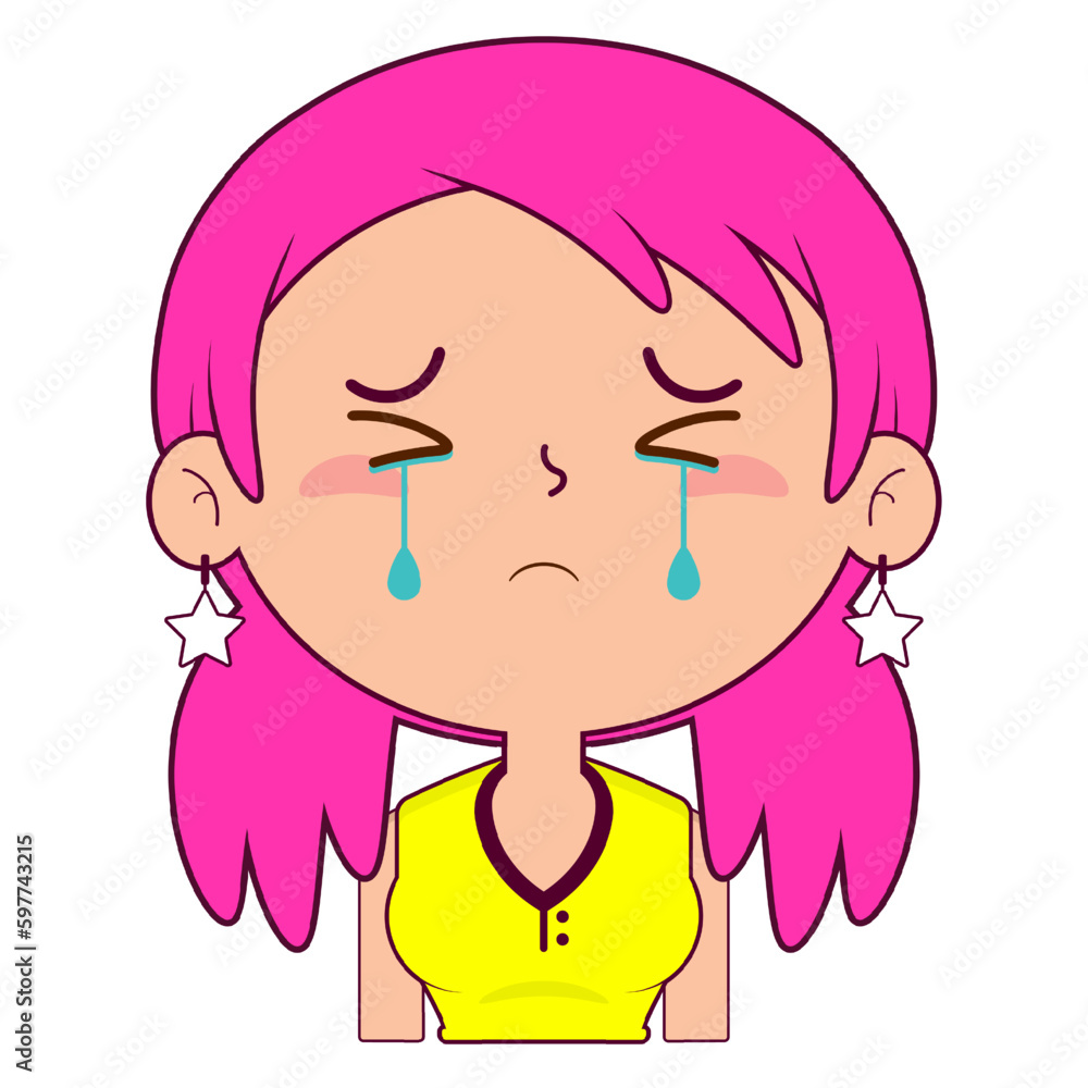 girl crying and scared face cartoon cute girl crying and scared face cartoon cute