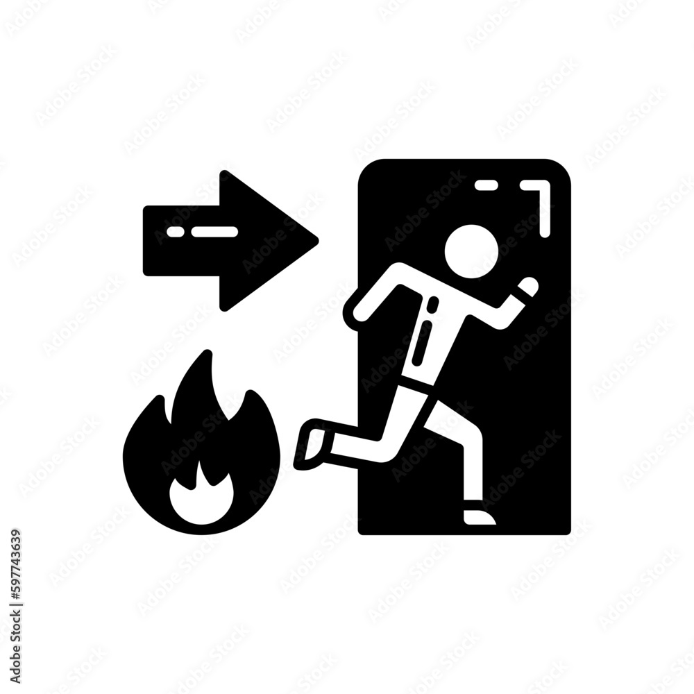 Evacuation icon in vector. Illustration