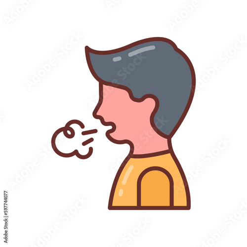 Asthma Attack icon in vector. Illustration