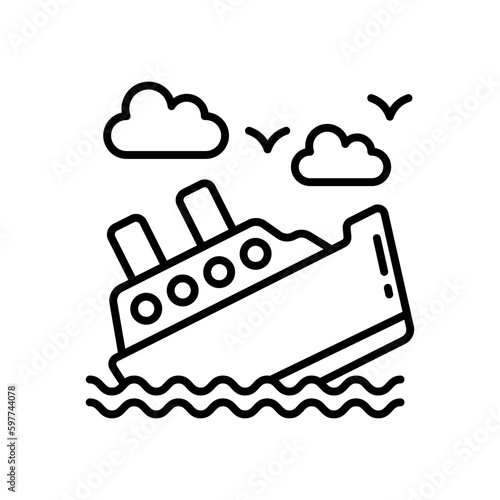 Ship Accident icon in vector. Illustration