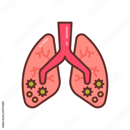 Pneumonia icon in vector. Illustration photo