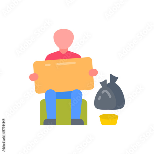 Homelessness icon in vector. Illustration