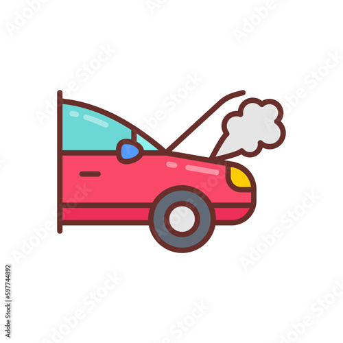 Smoke Damage icon in vector. Illustration