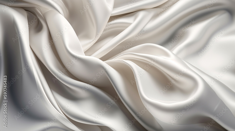 Fototapeta premium Abstract, Texture, Background, Pattern. Texture of Luxury Bright White Silk Waves Background. Generative Ai
