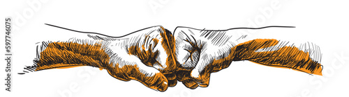 Fist Bump Healthy Diverse Hands Social Distance Greeting Symbol