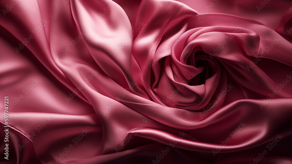 Obraz premium Abstract, Texture, Background, Pattern. Texture of Luxury Bright Rose Pink Silk Waves Background. Generative Ai