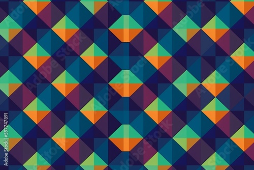 Wallpaper Mural simple seamless geometric pattern, abstract colorful geometric pattern, seamless geometric pattern with triangles, geometric background, abstract geometric background, Generative AI Torontodigital.ca