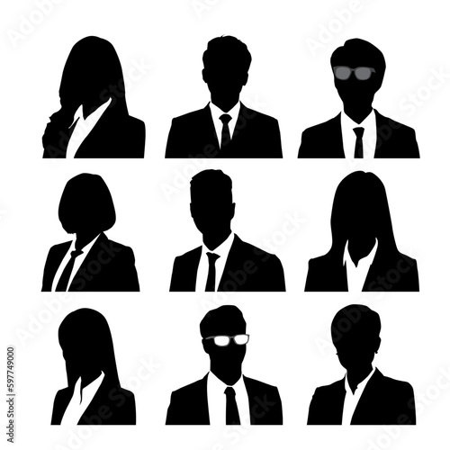 Silhouettes of business people 005