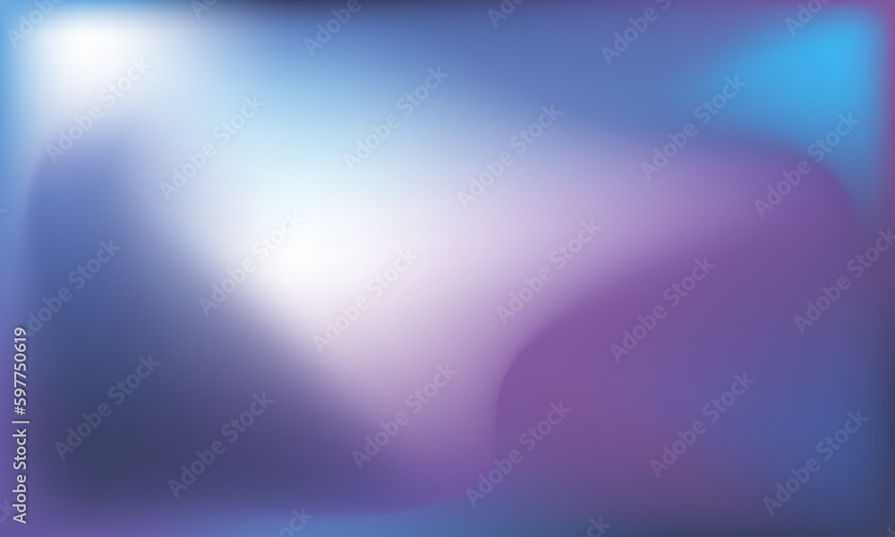 Abstract blurred gradient background blue-purple- white smooth. Beautiful background of waves. Vector illustration for your graphic design, banner, poster, postcard or wallpaper, theme. Computer