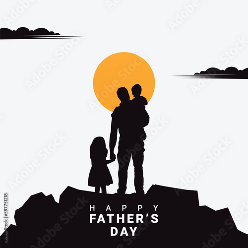 Vector logo happy father's day silhouette