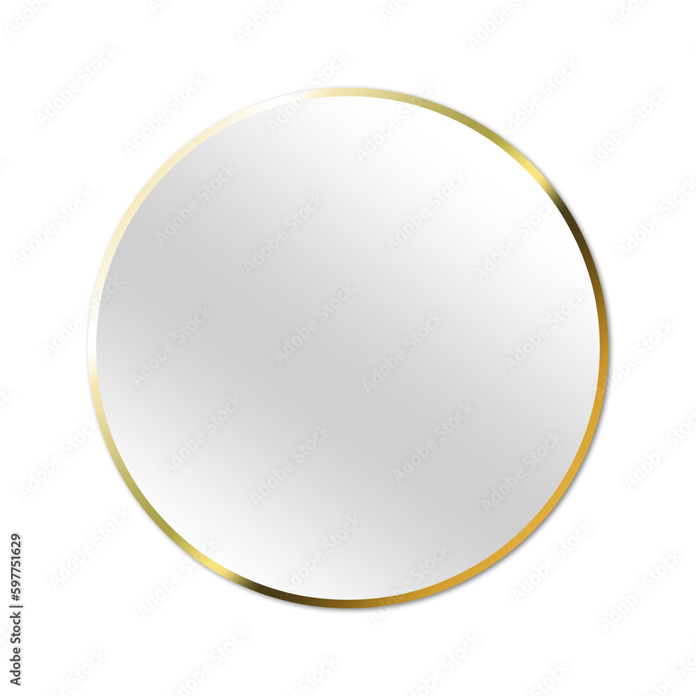 silver banner circle gold frame and dot