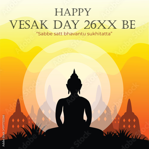 silhouette of meditating buddha