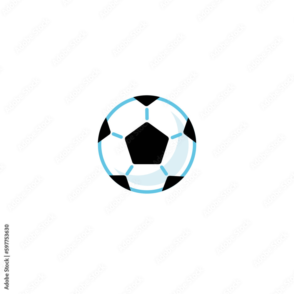 Naklejka premium Soccer ball. Vector color icon isolated on white background.