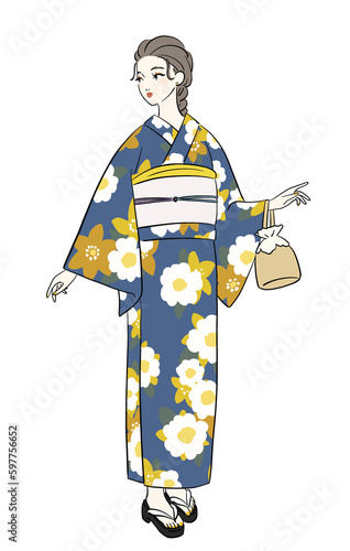 Tableau sur toile 浴衣姿の女性