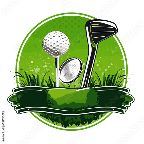 Golf course. Golf club. Golf coach and instructor. cartoon vector illustration. label, sticker, t-shirt printing