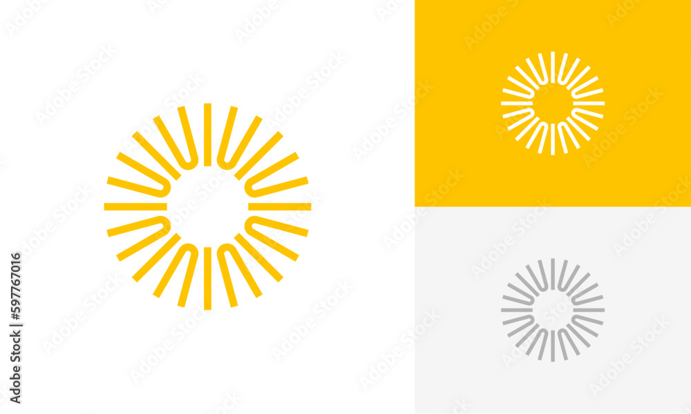 sun abstract logo design vector