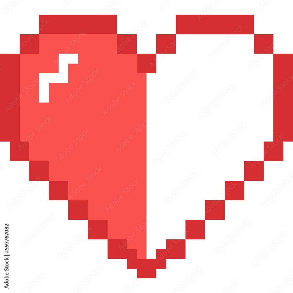 Red Heart pixel icon symbol illustration love romantic valentine wedding graphic abstract game	