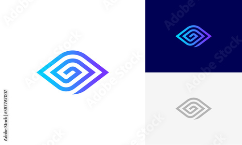 eye spiral logo design vector