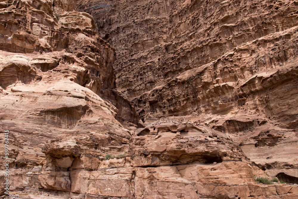 texture of the sandstone, Ad-Deir Trail, Petra, Jordan