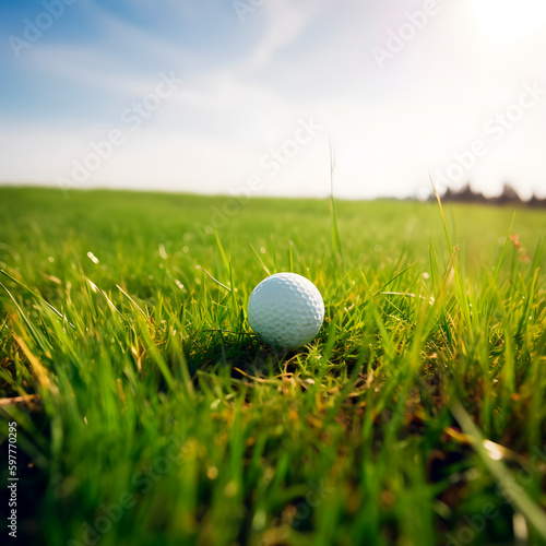 A golf ball In the hole created with Generative AI technology.