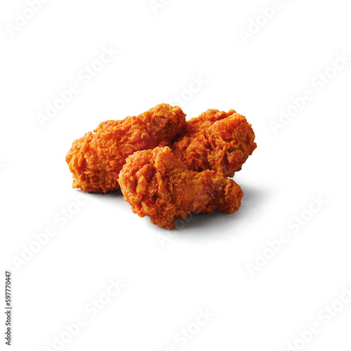 set of spicy wing fried chicken isolated on white background	
