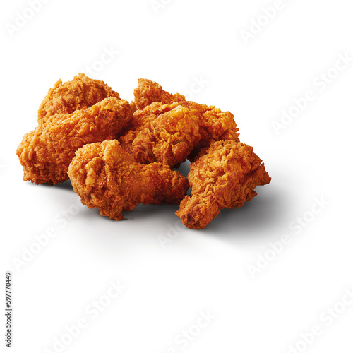 set of spicy wing fried chicken isolated on white background	
