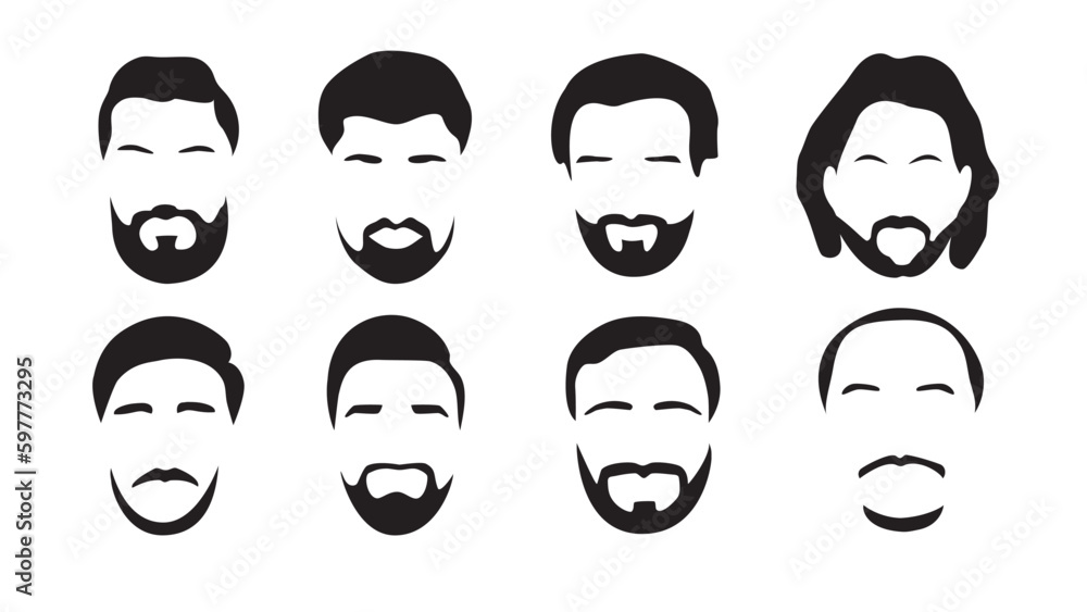 Set of man hairstyle icon. Vector illustration Set of man hairstyle icon. Vector illustration