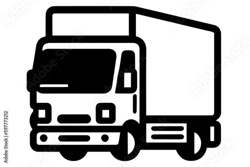 Truck vector icon retro transport delivery vehicle 
