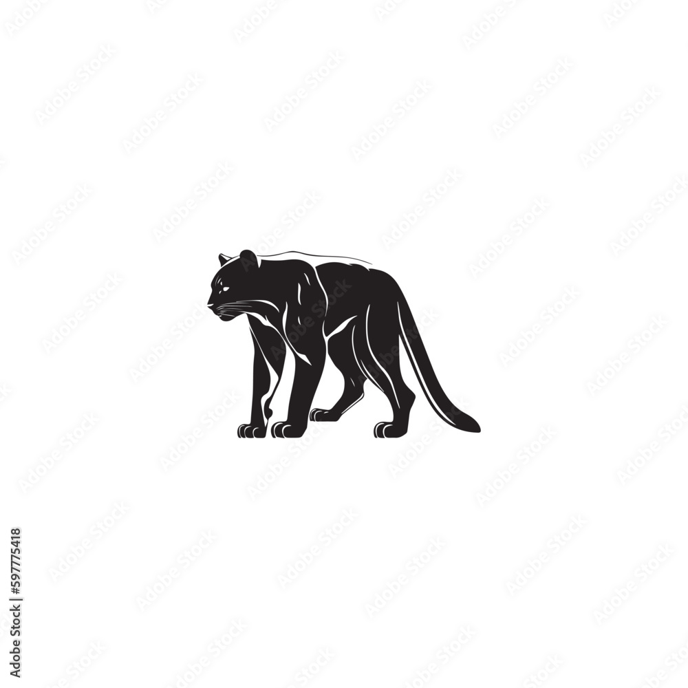 animal panther black illustration vector