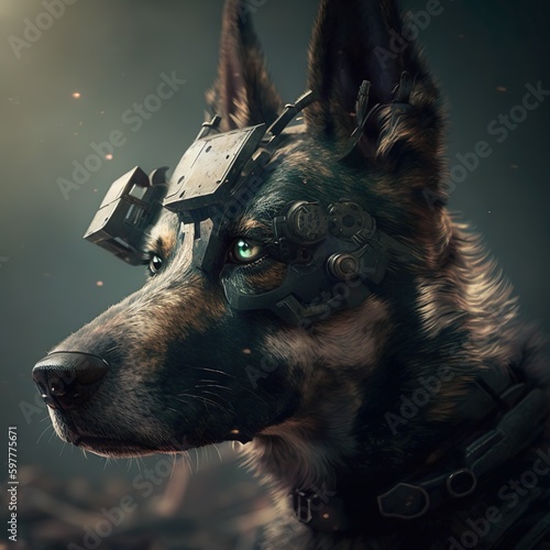 Obraz na płótnie Futuristic War Dog 2