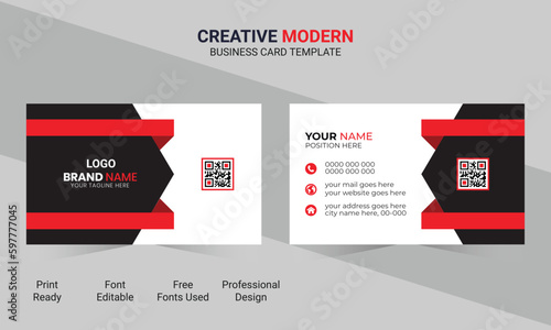 business card with QR code