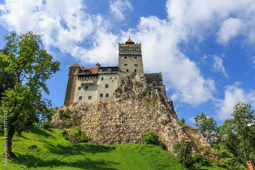 View of the famous Bran Castle (Dracula's Castle) in the village of Bran. Transylvania. Romania.Is one of the best preserved medieval castles in Romania.