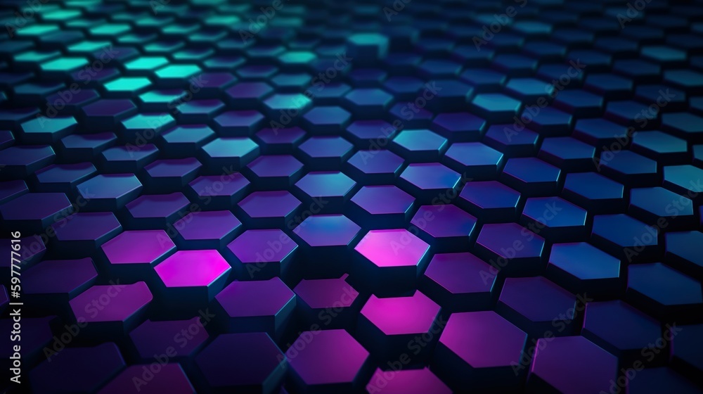 abstract blue and purple hexagon background Stock Illustration | Adobe ...