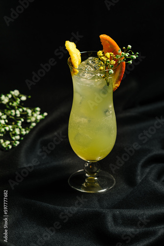 cocktail with lime and mint