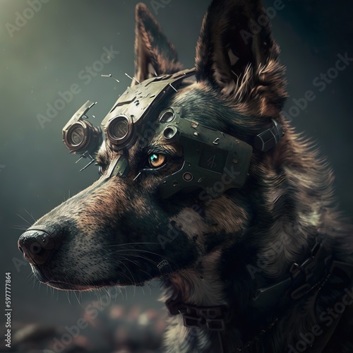 Obraz na płótnie Futuristic War Dog 4