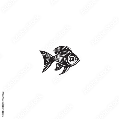 Zebra Fish Illustration design logo