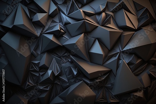 Chaotic polygonal shape. Futuristic background design