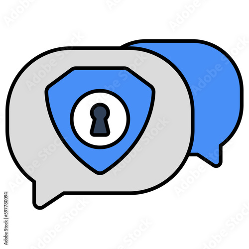 Conceptual flat design icon of encryptConceptual flat design icon of encrypted message