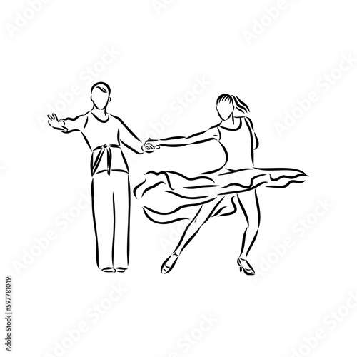 Sketch of samba dancer isolated on white background © Elala 9161