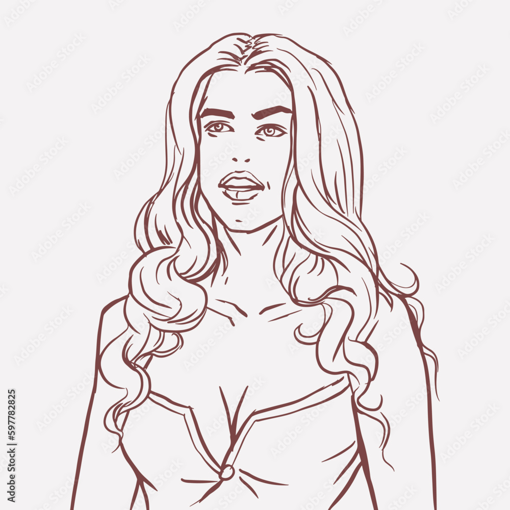 girl with long hair vector for card illustration decoration girl with long hair vector for card illustration decoration