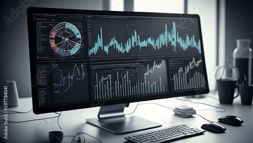 A computer monitor displaying scientific data or analysis