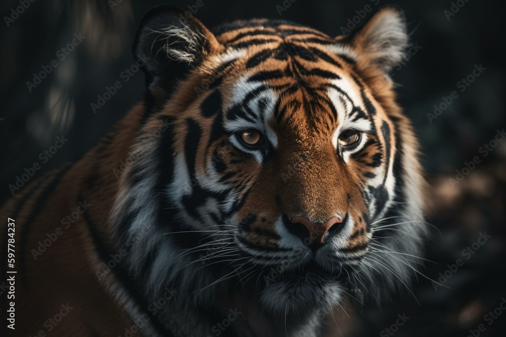 Close-up of a tiger. Generative AI