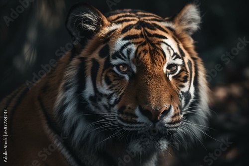 Close-up of a tiger. Generative AI