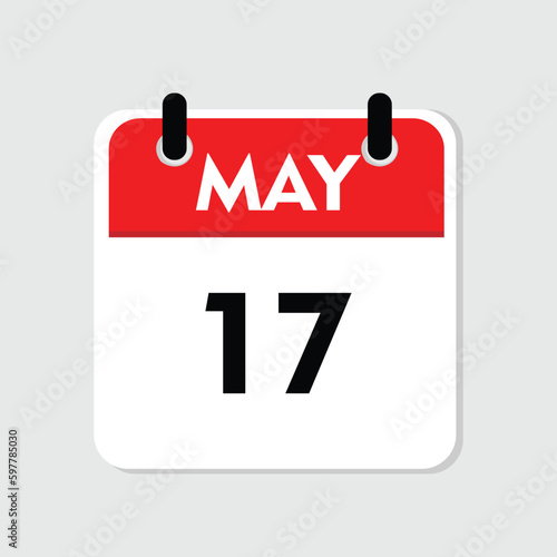 17 may icon with white background