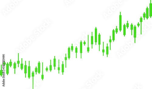 green stock price chart, bull market, up