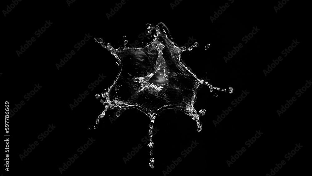 Water splash isolated on black background Water splash isolated on black background