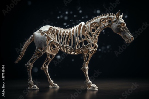 A precise 3D depiction of a horse s bones. Generative AI